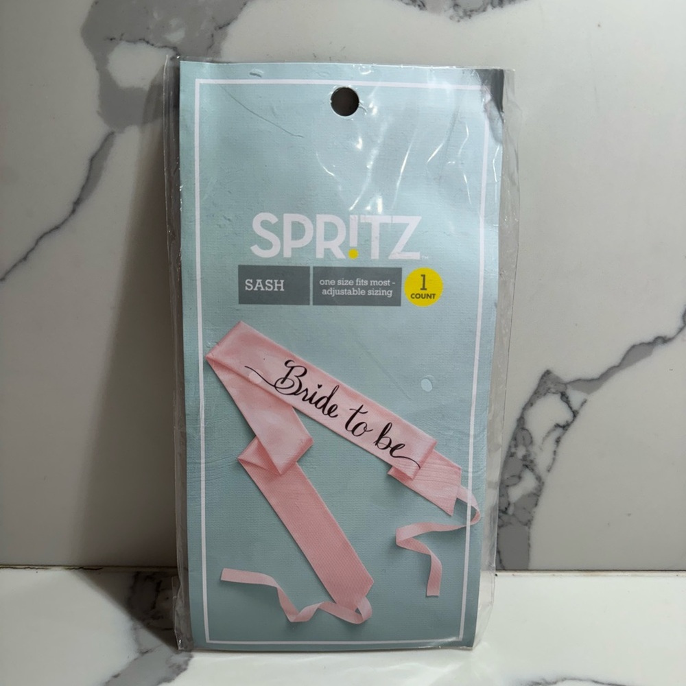 BRAND NEW, never used! Pink Bride-to-Be sash with rose gold cursive words NWT